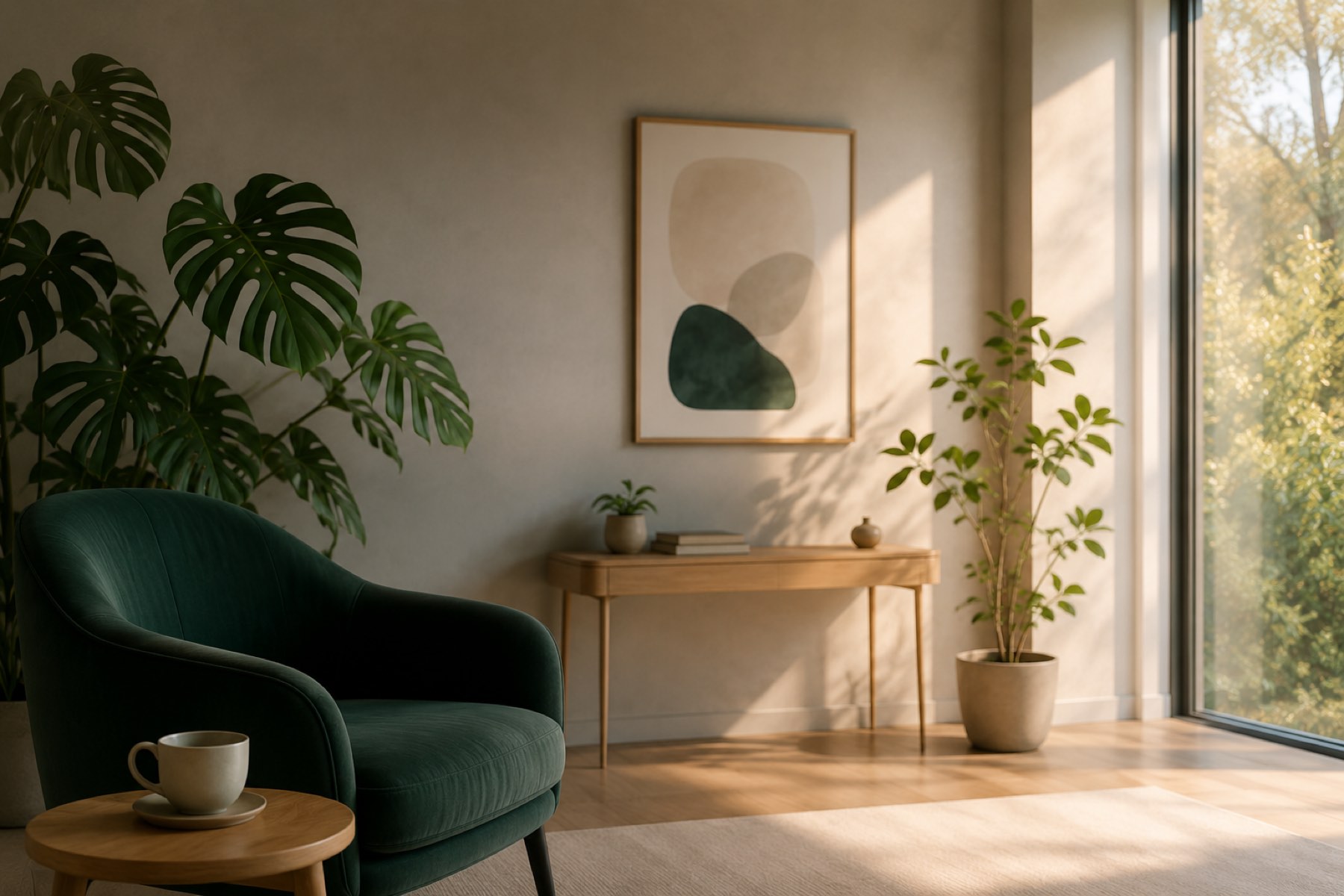 A calm, light-filled Gestalt therapy training room in Perth, Western Australia